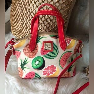 Dooney & Bourke Fruit Print Crossbody Bag - Red and Cream